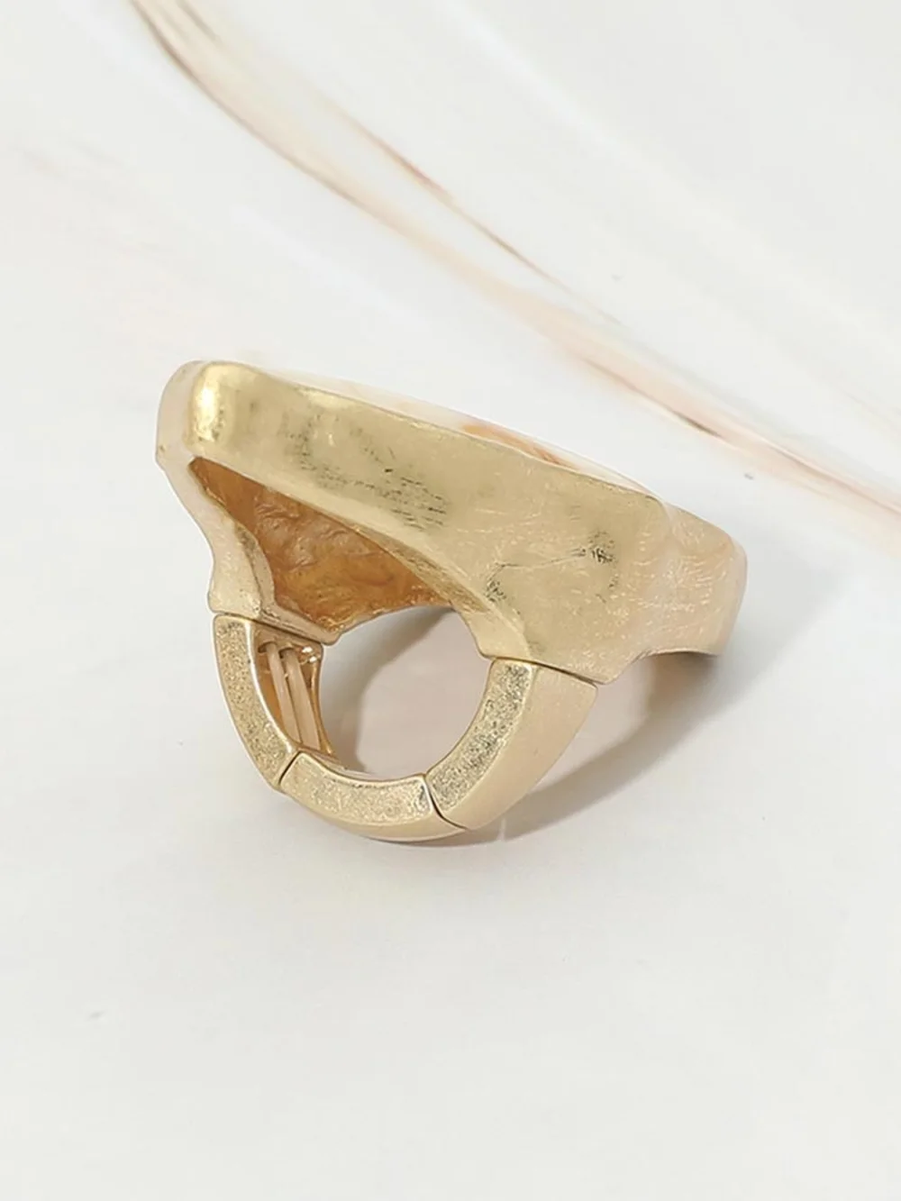 Turquoise Natural Stone Gold Ring Trendy Stretch Fashion Jewelry Statement Ring
